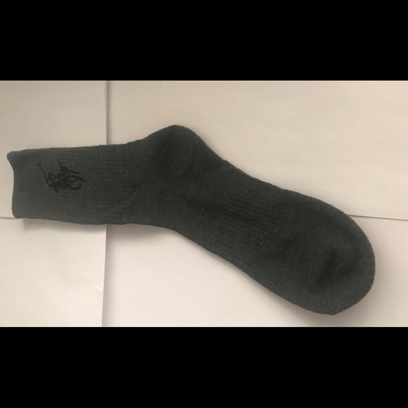 New Polo Ralph Lauren Men’s Socks Grey Classic Sport Socks Polo Large Black Pony - Picture 11 of 14